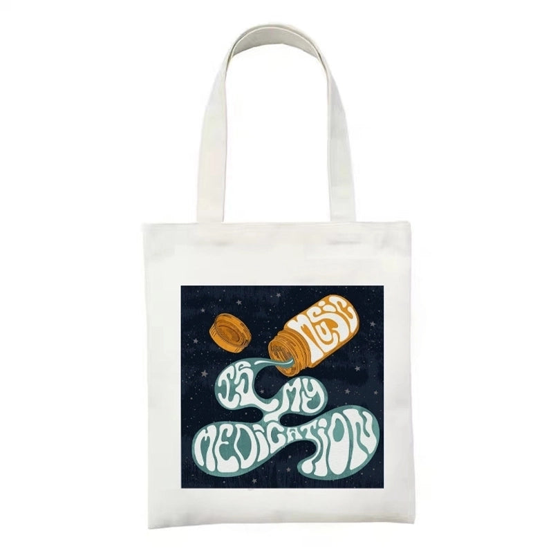 Women's Minimalist Flower Mushroom Shopping Bags