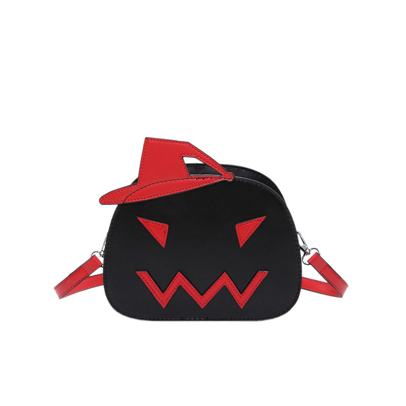 Halloween Women's Pu Leather Pumpkin Solid Color Streetwear Square Zipper Shoulder Bag Crossbody Bag