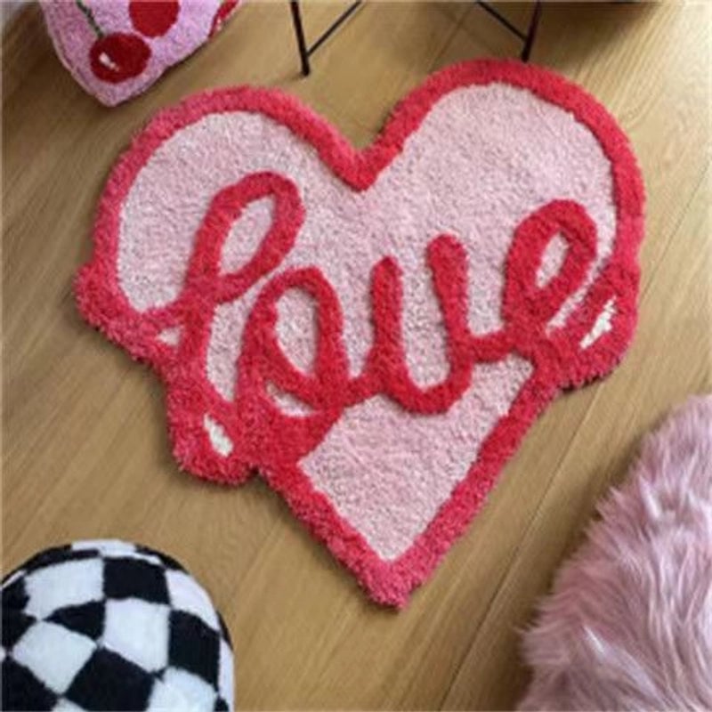 Casual Elegant Letter Heart Shape Polyester Carpet Bathing