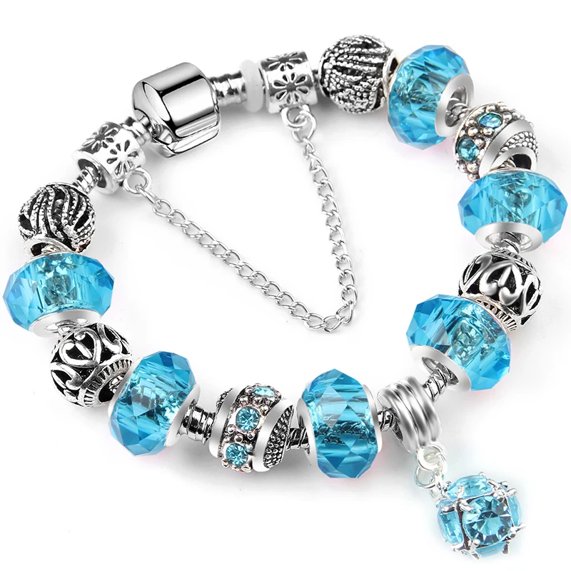 DIY Crystal Charm Bracelets Fashion Rhinestone Bead Bracelet For Women Girls Gifts