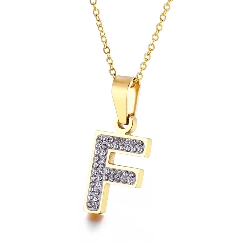 Titanium Steel 18K Gold Plated Fashion Plating Letter Necklace