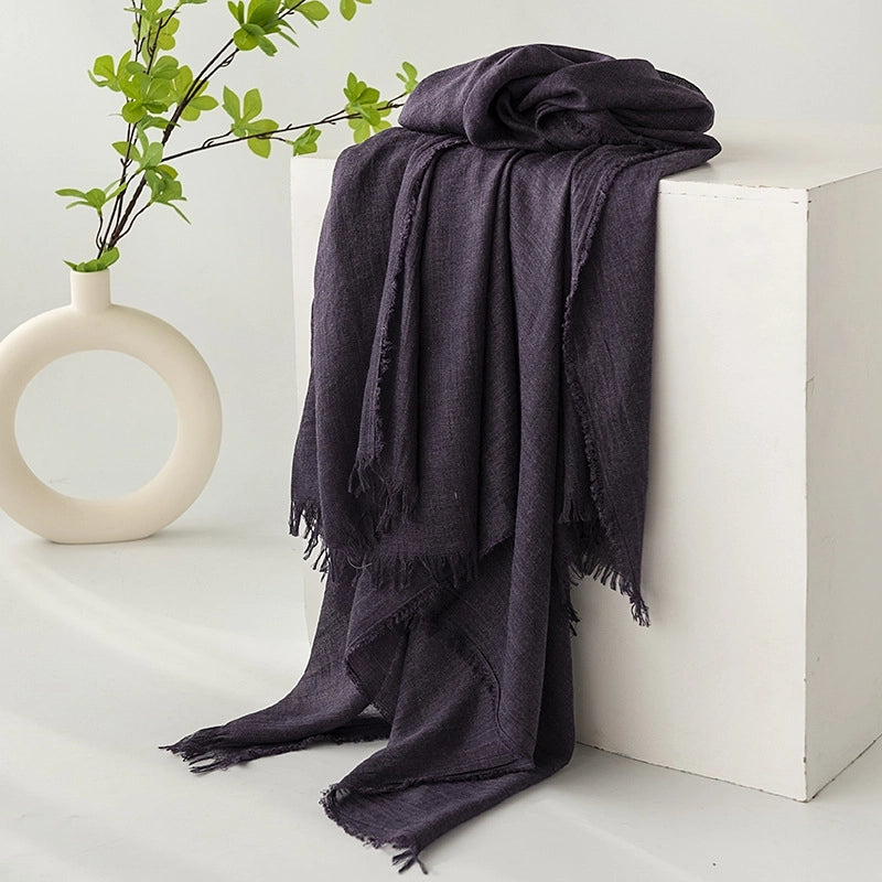 New Summer Solid Color Simple Scarf Commuter Sunscreen Shawl Scarf Women's High-grade Scarf Scarf Scarf