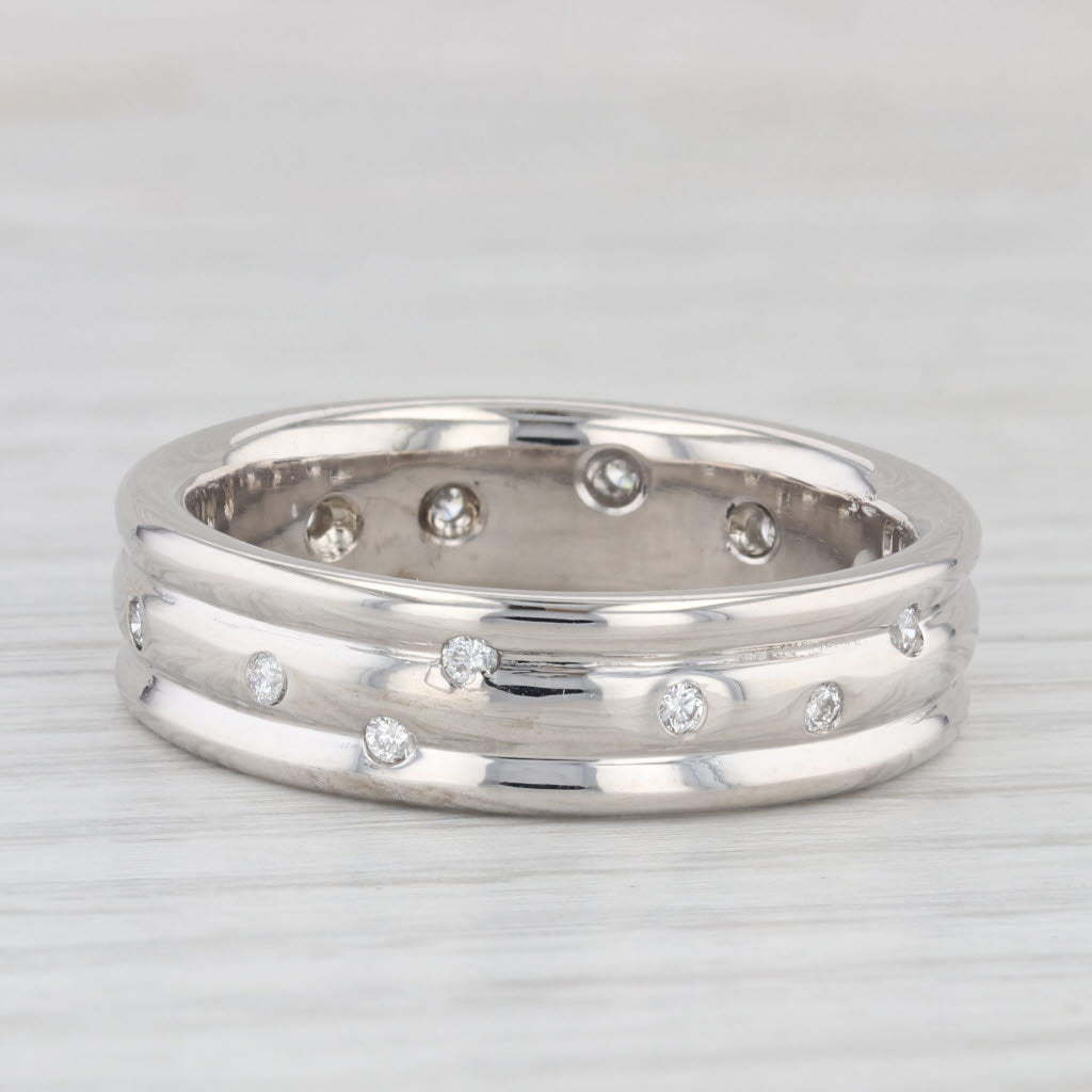 0.25ctw Diamond Dots Ring 14k White Gold Eternity Wedding Band