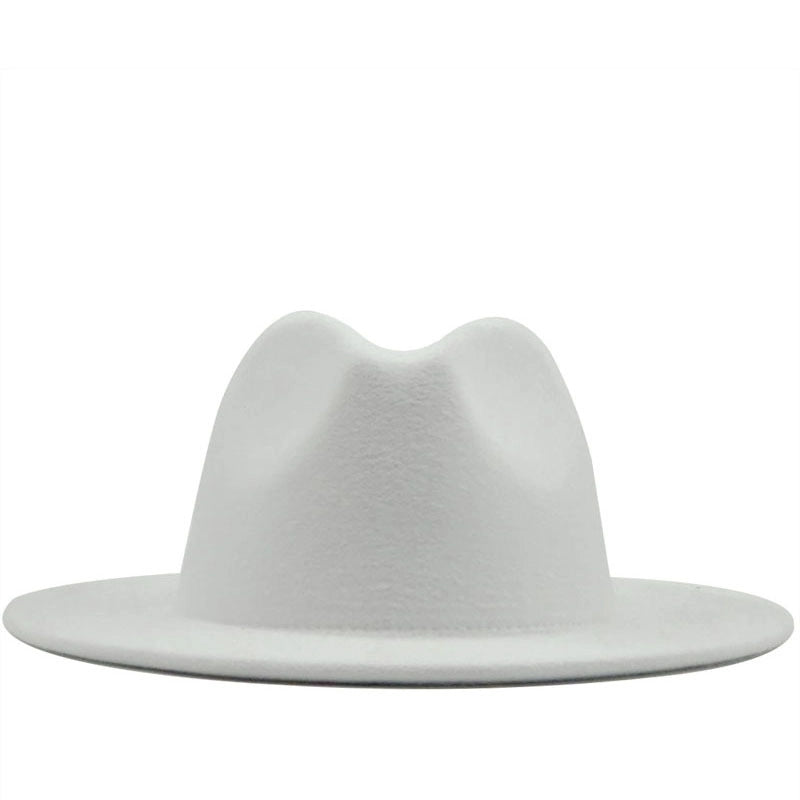 New Multicolor Wide Brim Woolen Hat Jazz Hat