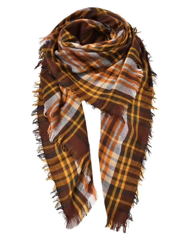 Women's Casual Minimalist Lattice Polyester Scarf