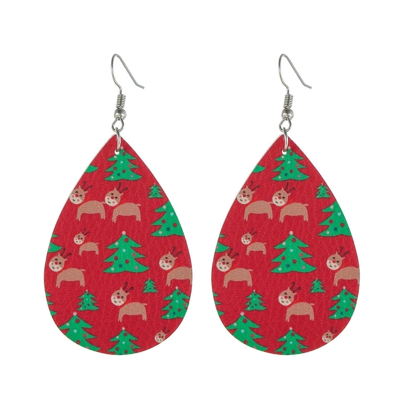 Fashion Water Droplets Pu Leather Handmade Women's Drop Earrings 1 Pair