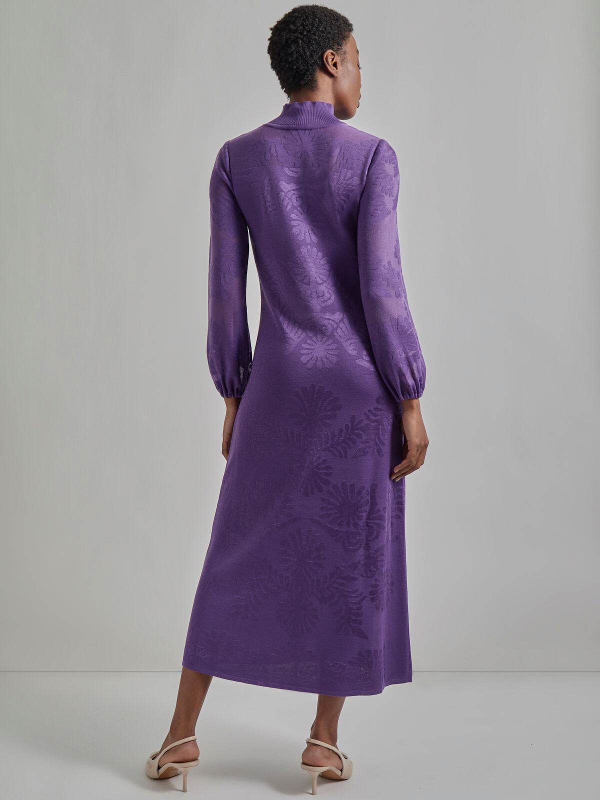 A-Line Jacquard Knit Midi Dress