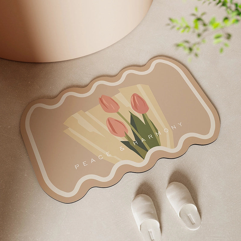 Bathroom Mats Diatom Ooze Absorbent Cushion Bathroom Door Non-Slip Foot Mats Domestic Toilet Door Quick-Drying Carpet