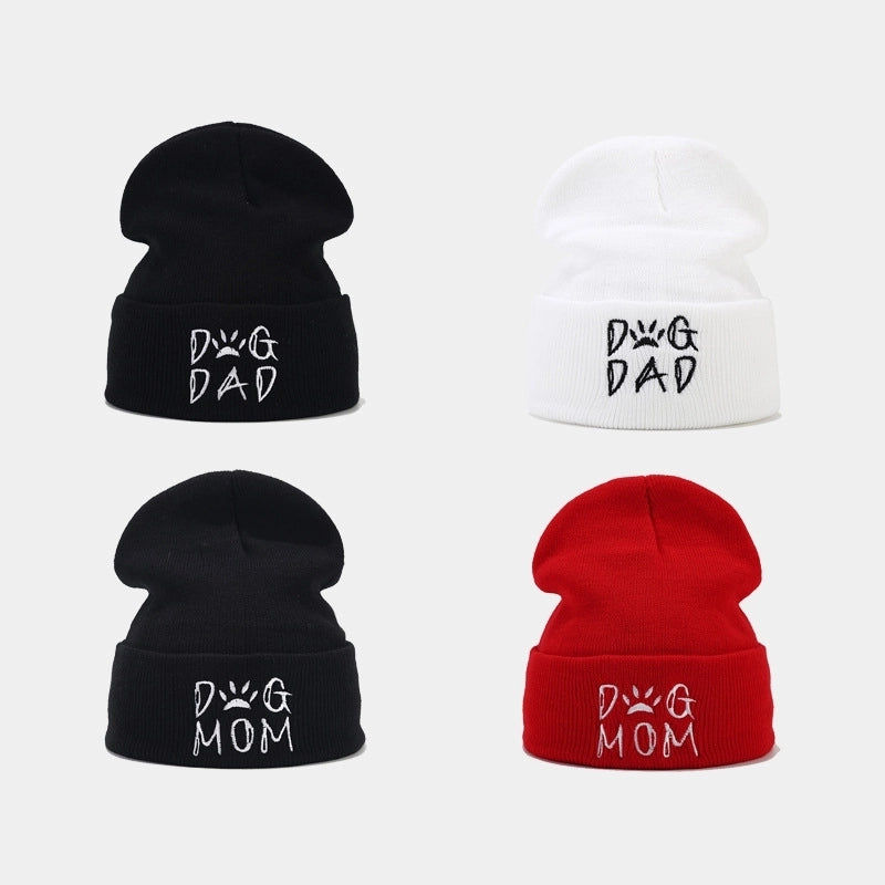 Unisex Basic Minimalist Letter Embroidery Eaveless Wool Cap
