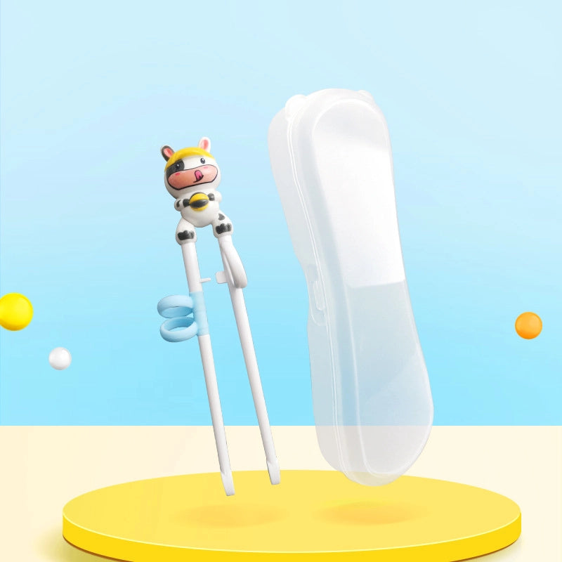 Portable Feeding Children's Tableware Set Cartoon Learning Chopsticks Training Chopsticks 304 Stainless Steel Spoon Fork