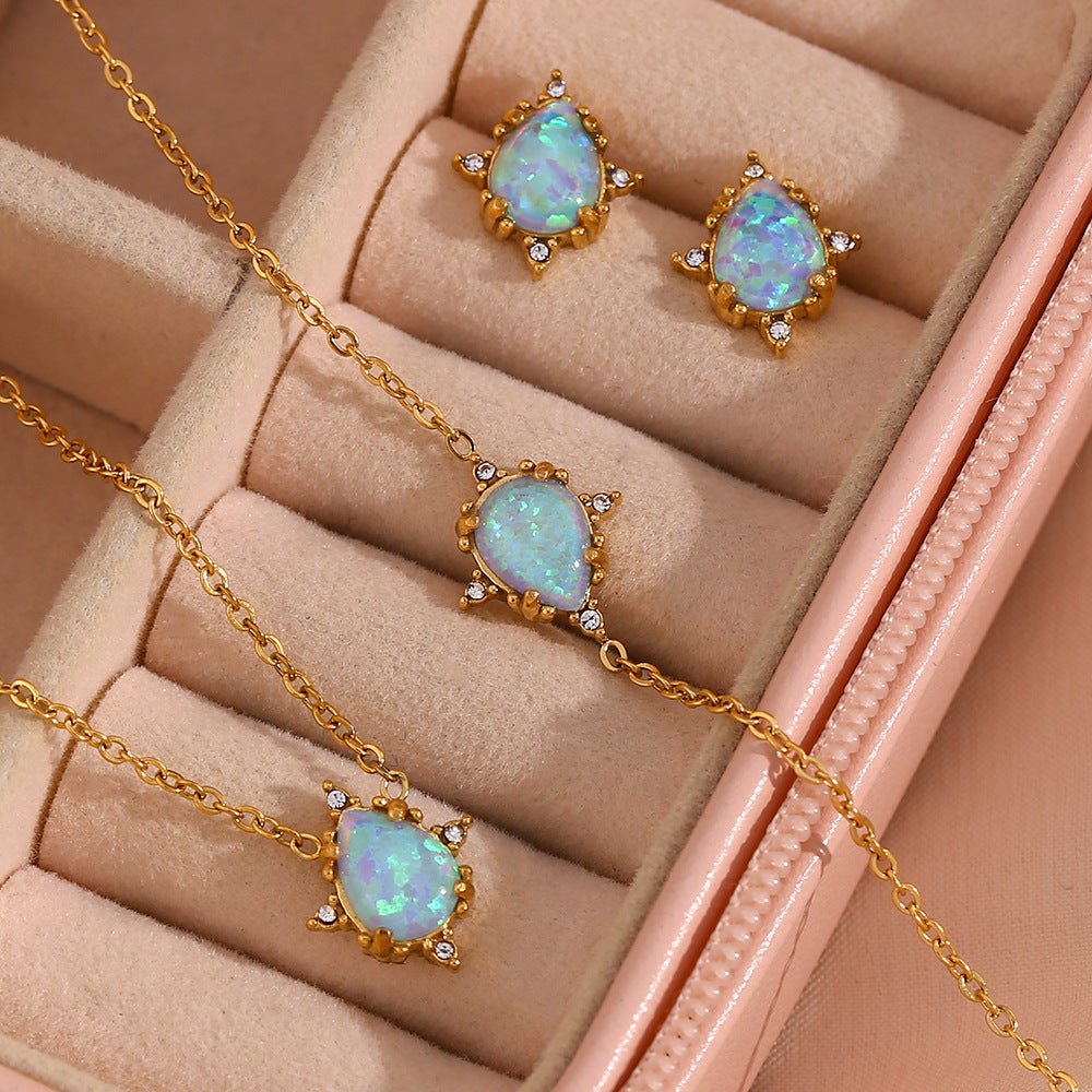 Fashion Circle Geometric Stainless Steel 18K Gold Plated Necklaces