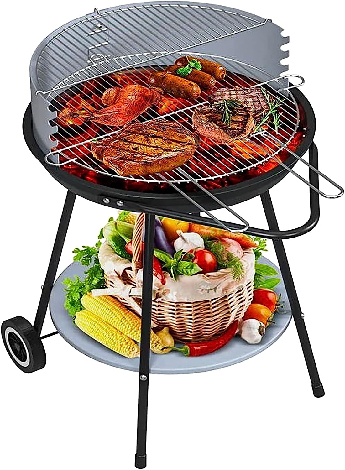 Open Grill Outdoor Portable Grill Round BBQ Plate