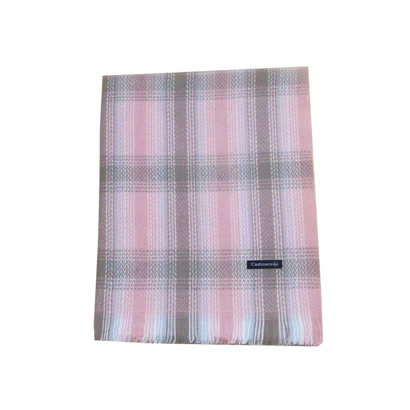 Soft Waxy Woven Plaid Cashmere Scarf Instagram Style Autumn And Winter New Arrival Retro Couple Warm Shawl Trendy