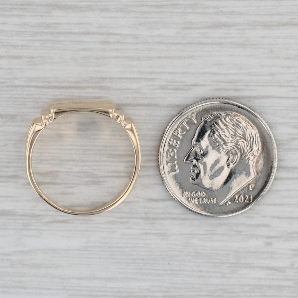 Vintage Engravable Signet Ring 10k Yellow Gold Size 4.5