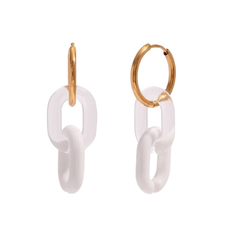 1 Pair Sweet Minimalist Classic Style Solid Color Plating 304 Stainless Steel 18K Gold Plated Drop Earrings