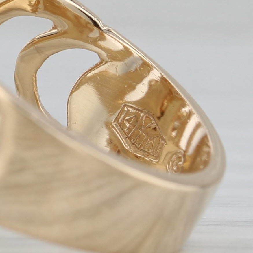 0.61ctw Rolling Spinning Diamond Swirl Ring 14k Yellow Gold Size 6.25