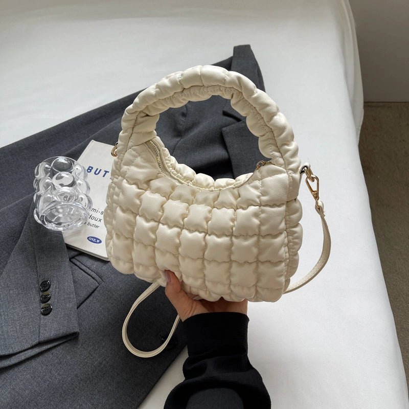 Women's Medium Pu Leather Solid Color Streetwear Square Zipper Shoulder Bag Handbag