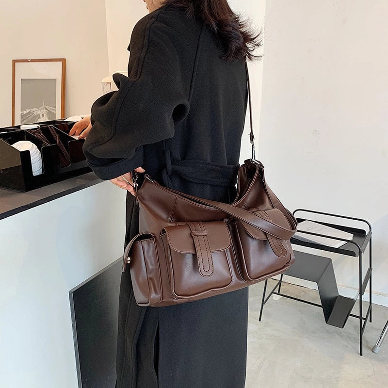 Women's Small All Seasons Pu Leather Solid Color Streetwear Square Zipper Square Bag