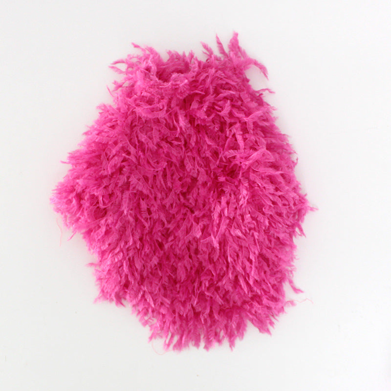 Tassel Faux Fur Dog Sweater&Hat