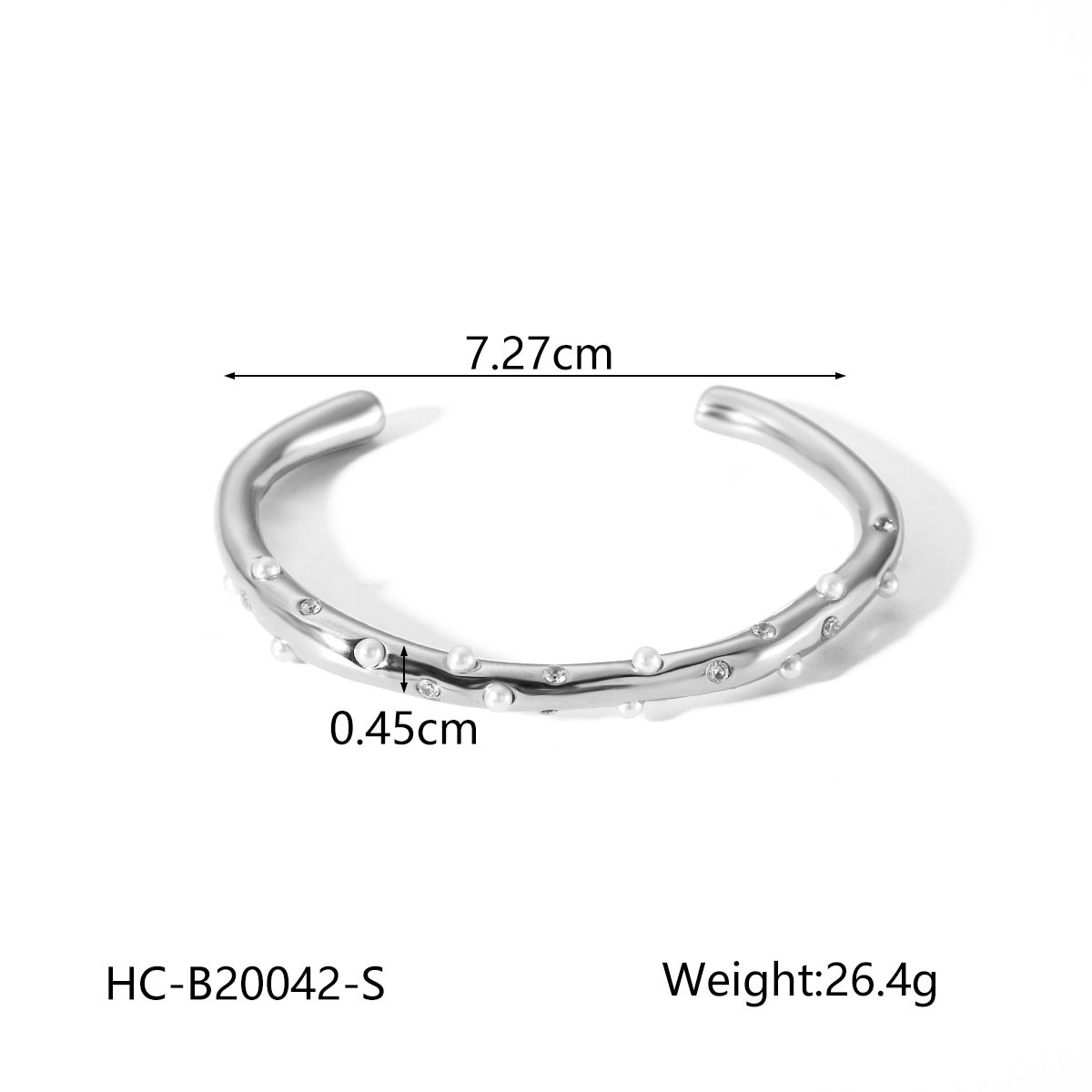 Stainless Steel Bracelet Irregular Pearl Open Bracelet Titanium Steel Jewelry
