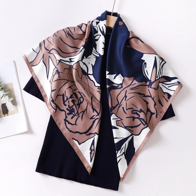 Women's Classic Style Color Block Polyester Shawl