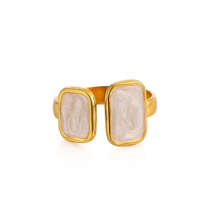 Elegant Minimalist Geometric 304 Stainless Steel Enamel Stainless Steel Rings