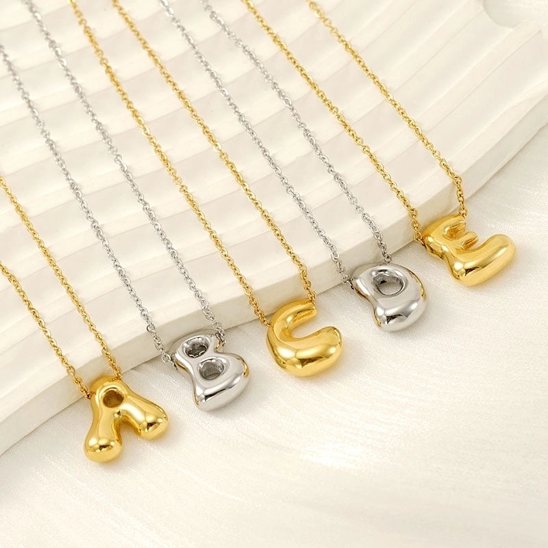 Basic Classic Style Letter 304 Stainless Steel 18K Gold Plated Plating Pendant Necklace