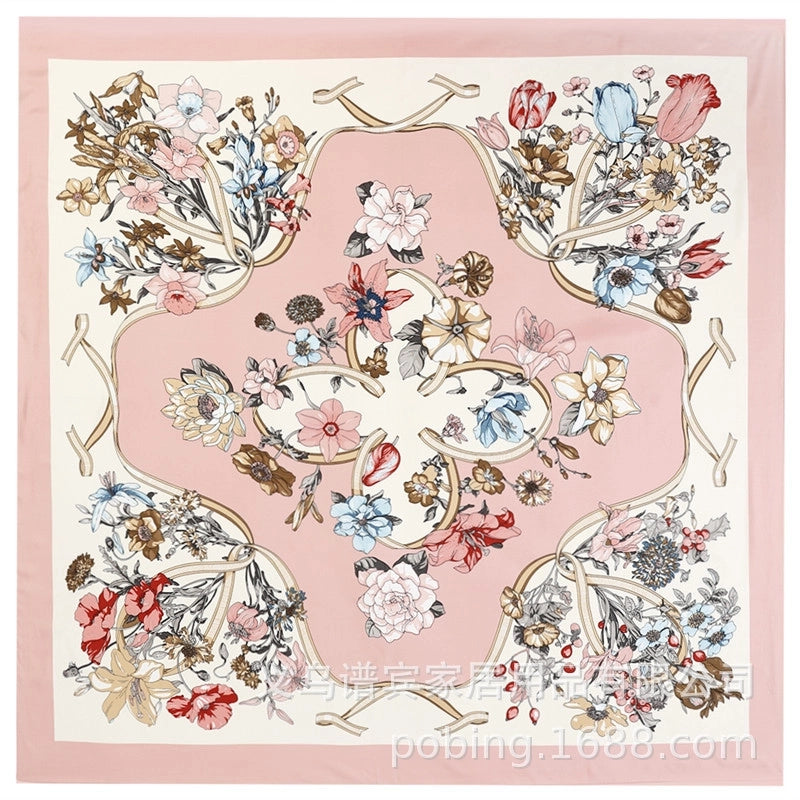New Fashion 130cm Twill Imitation Silk Large Square Scarf