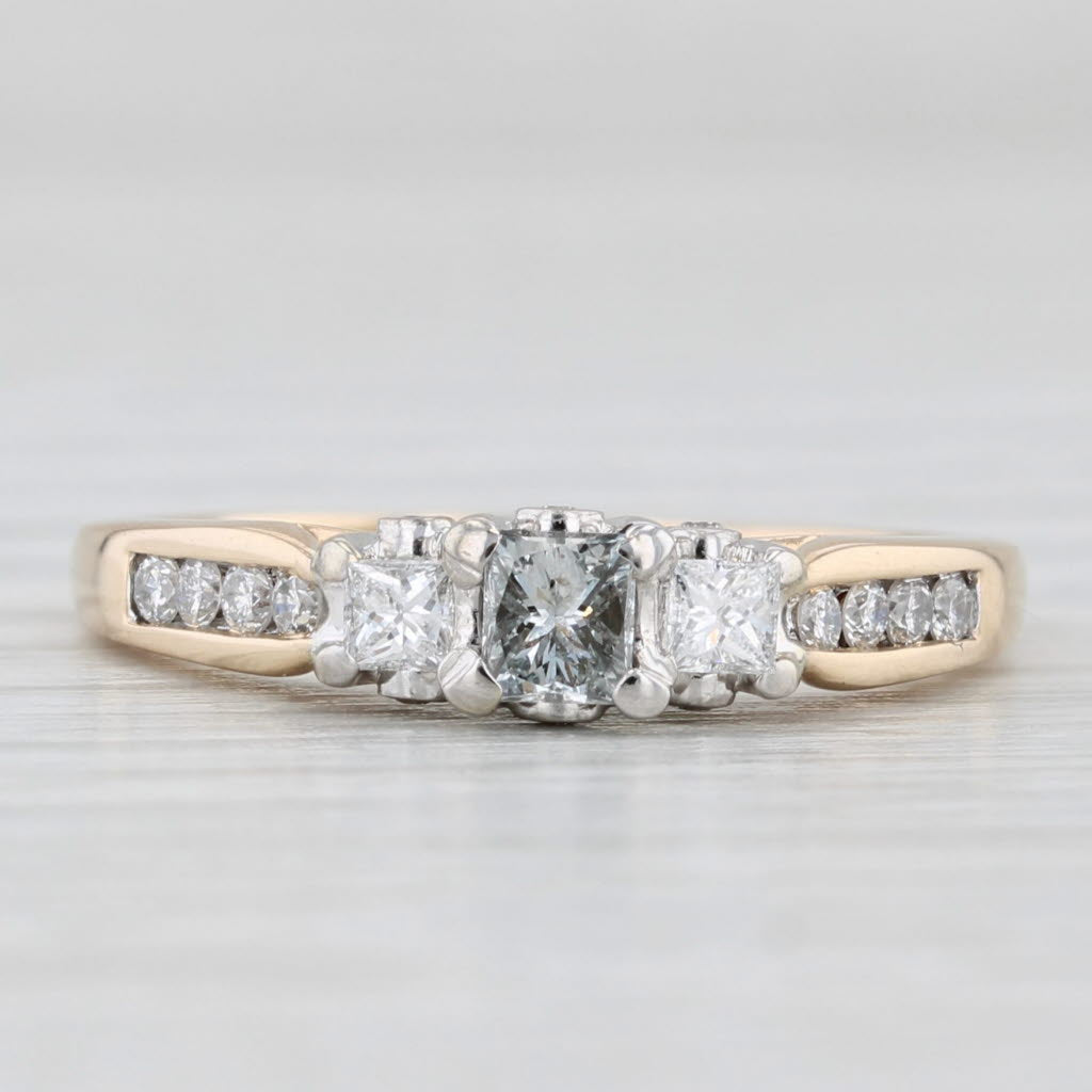 0.61ctw Princess Diamond Engagement Ring 14k Yellow Gold Size 7