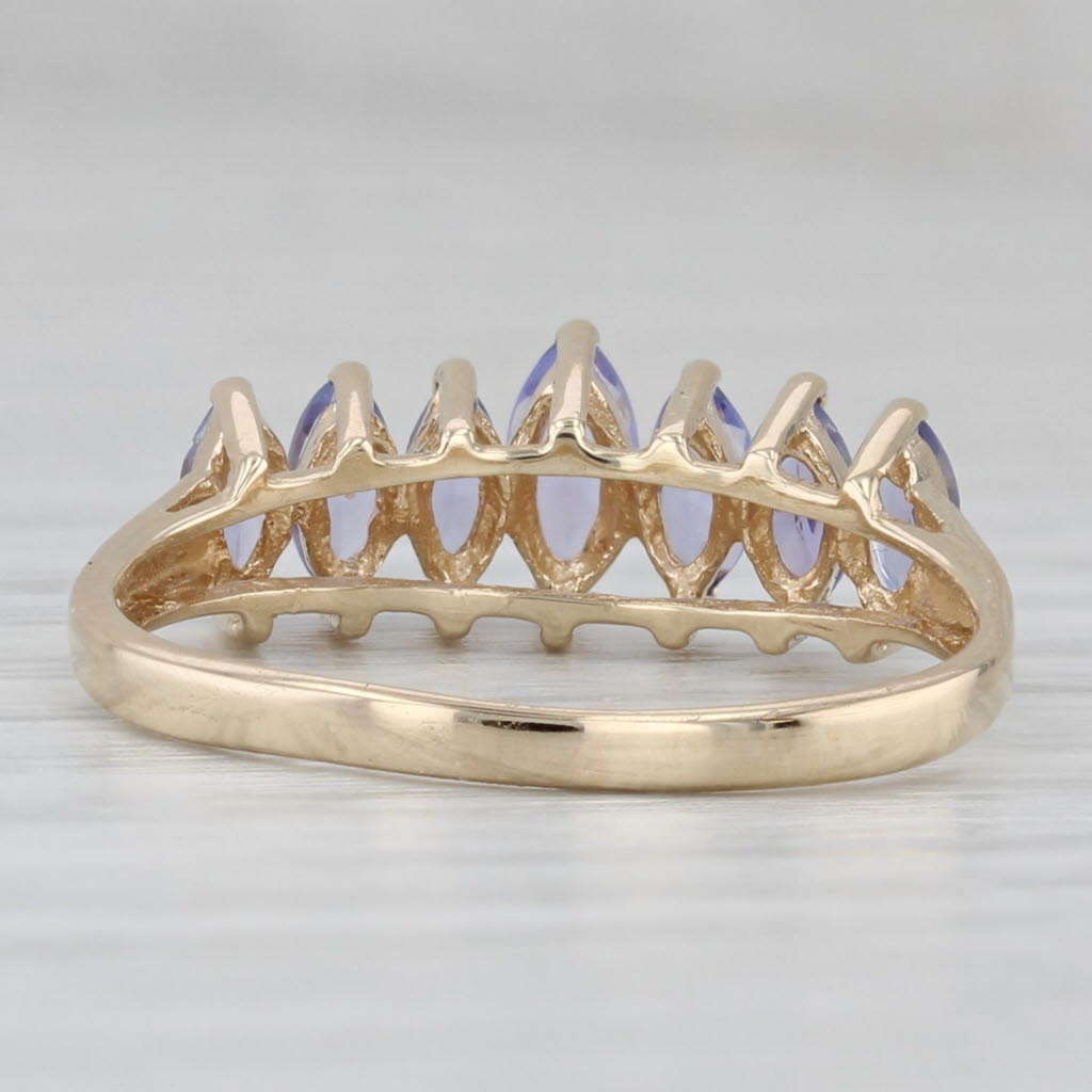 0.92ctw Tiered Tanzanite Ring 14k Yellow Gold Size 8.75 Stackable
