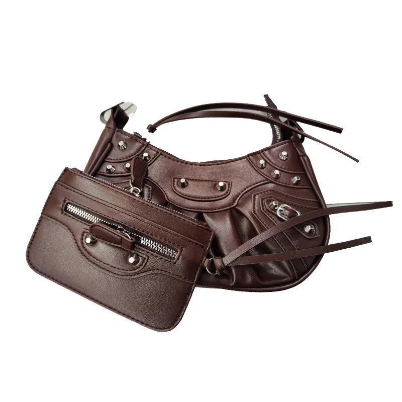 Women's Medium All Seasons Pu Leather Solid Color Fashion Dumpling Shape Zipper Cloud Shape Bag