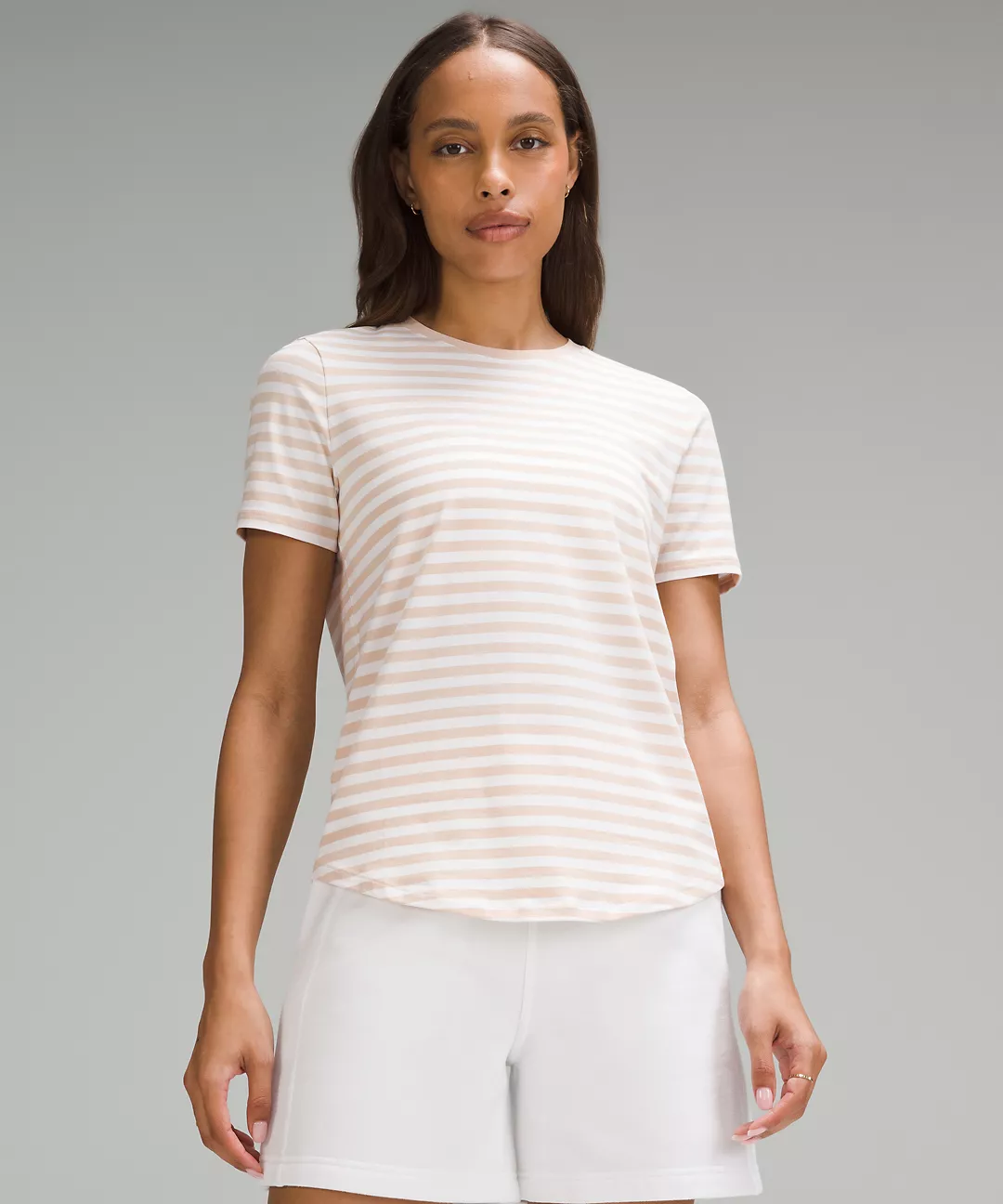 Love Curved-Hem Crewneck T-Shirt