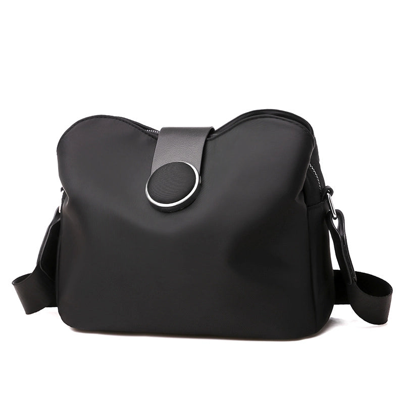 Women's Small Nylon Oxford Cloth Solid Color Basic Square Zipper Crossbody Bag