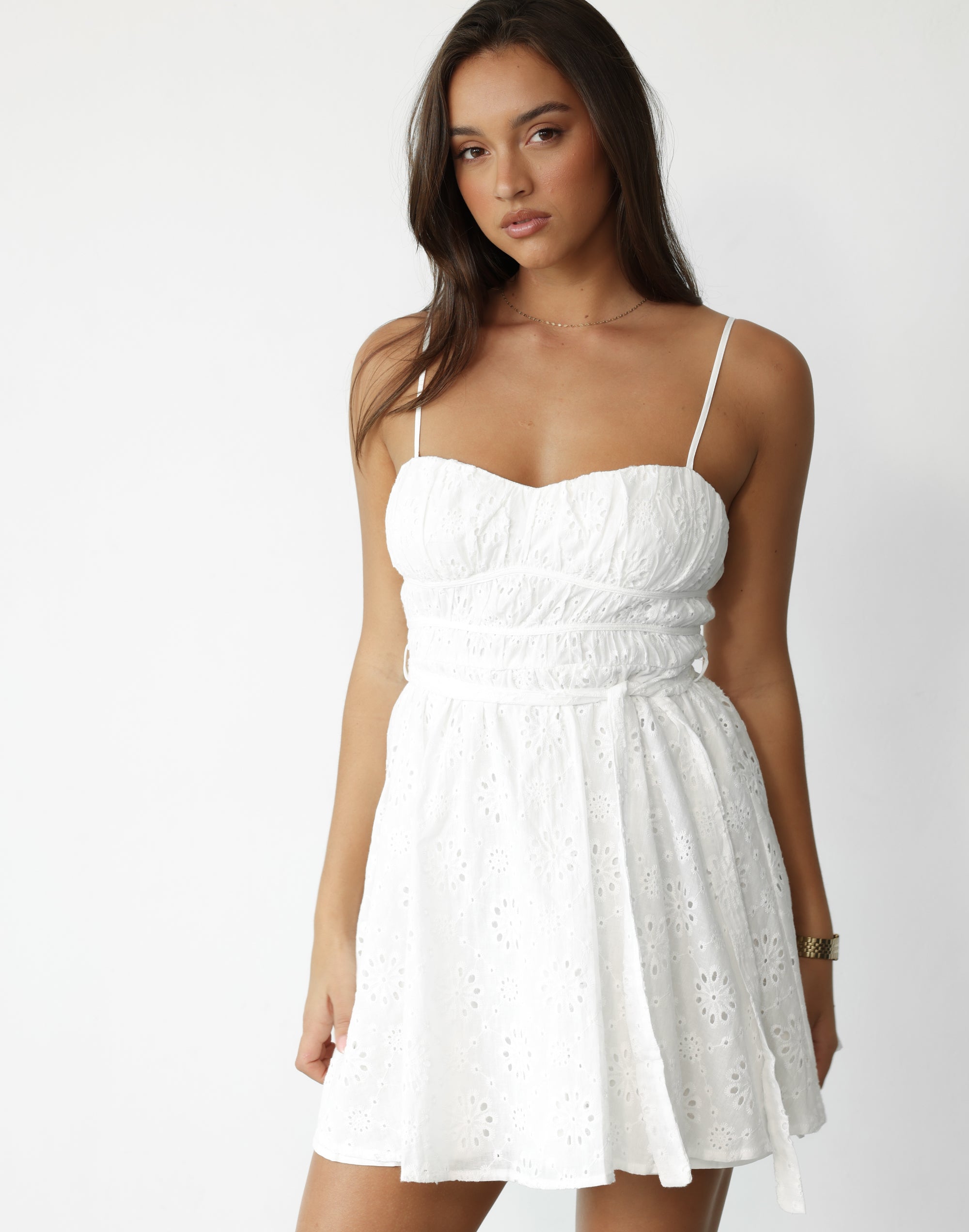 Lorraine Mini Dress (White)