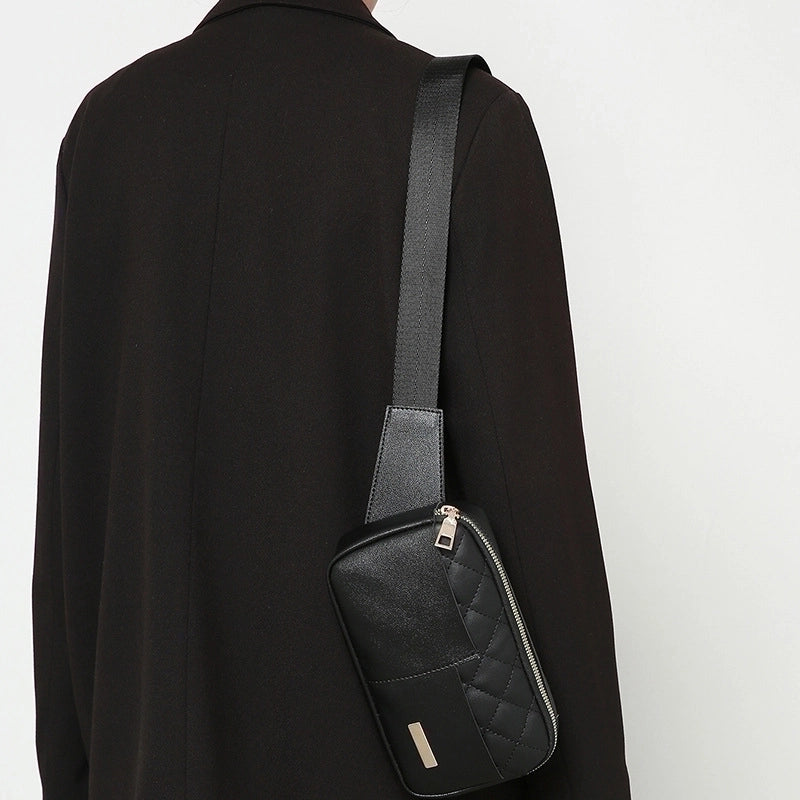 Women's Streetwear Solid Color Lingge Pu Leather Waist Bags