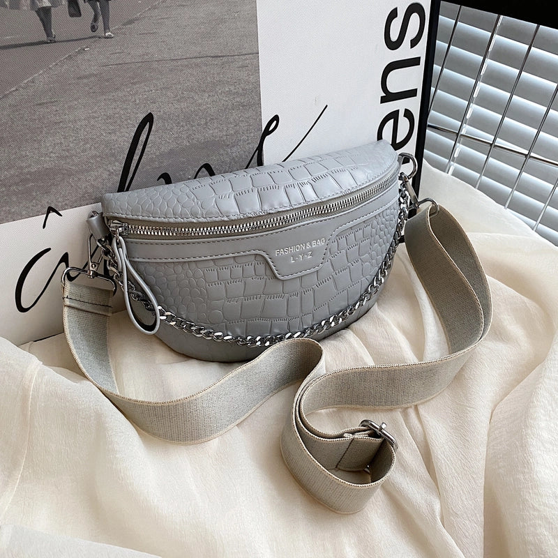 Women's Streetwear Solid Color Pu Leather Waist Bags