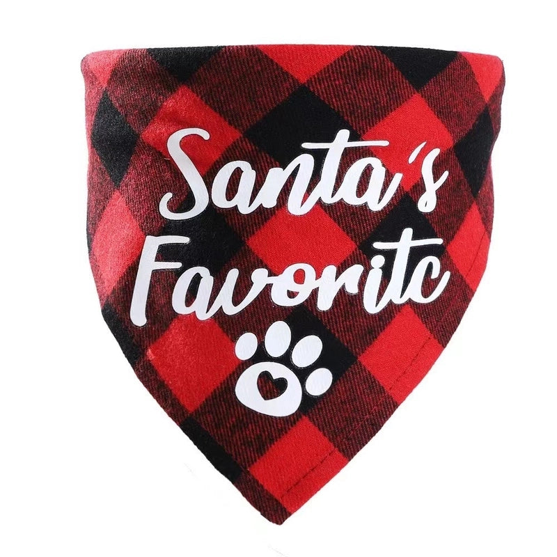 British Style Polyester Christmas Lattice Pet Saliva Towel