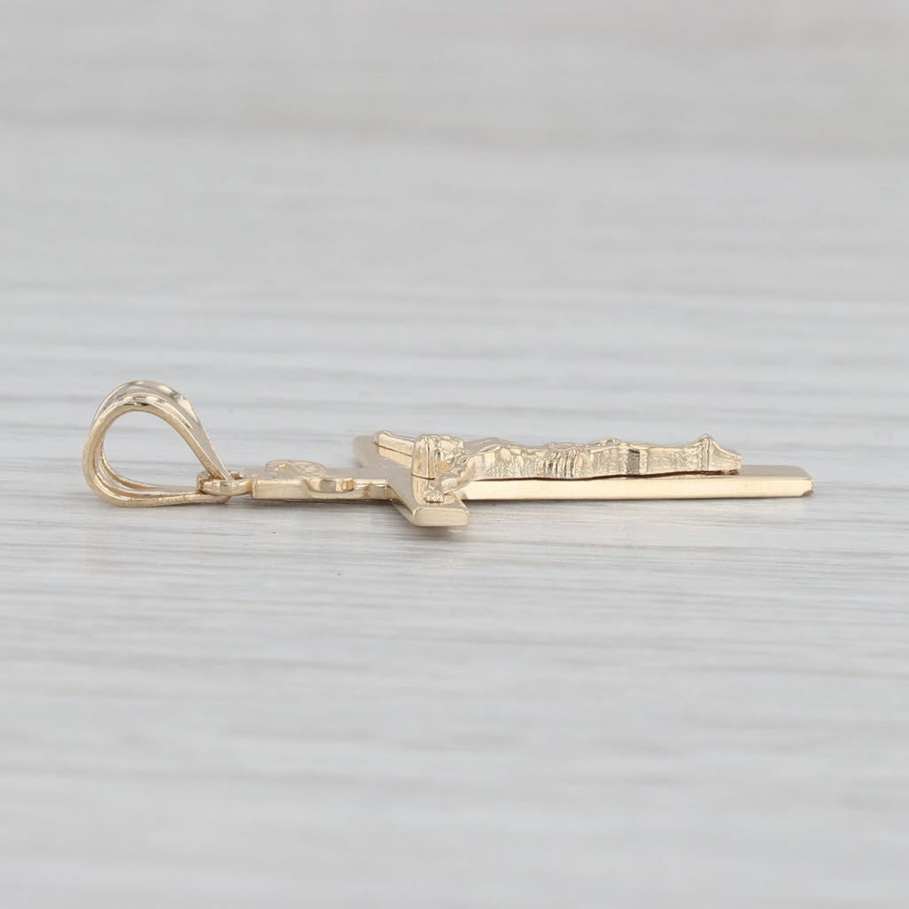 Crucifix Cross Pendant 14k Yellow Gold Religious Jewelry Figural