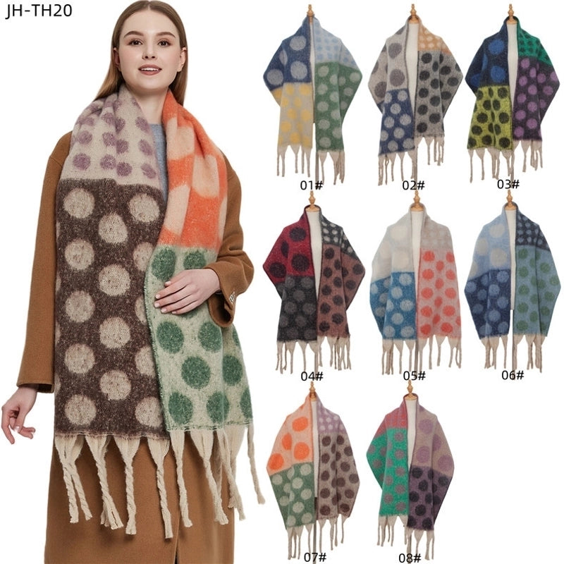 Women's Elegant Color Block Polyester Scarf