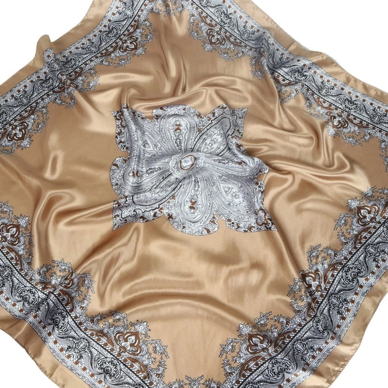 Women's Vintage Style Ethnic Style Printing Polyester Satin Silk Scarf Kerchief