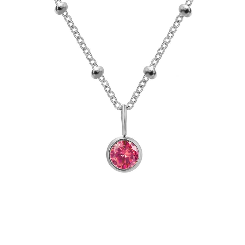 Minimalist Classic Style Geometric 316L Stainless Steel  Rhinestones Inlay Stainless Steel Necklaces