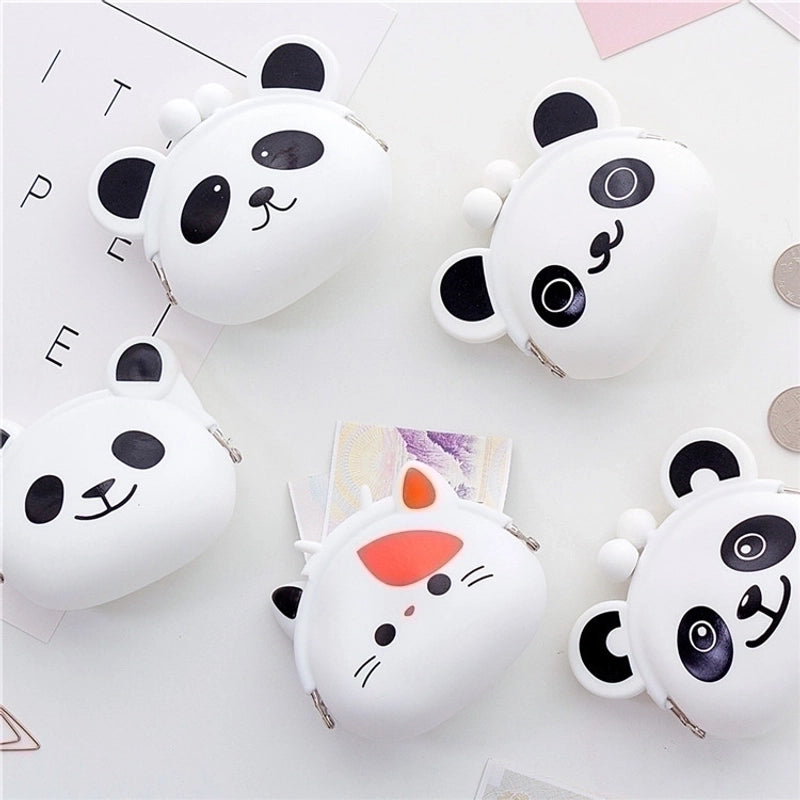 2 Pieces Women's Animal Silica Gel Buckle Coin Purses