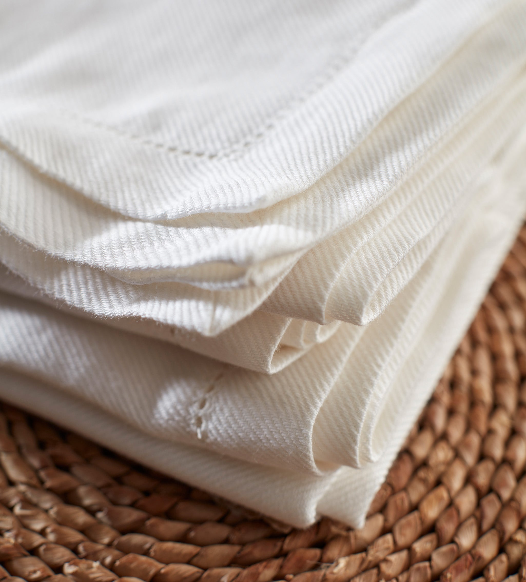 Off White Cotton Linen Napkins - Set of 4