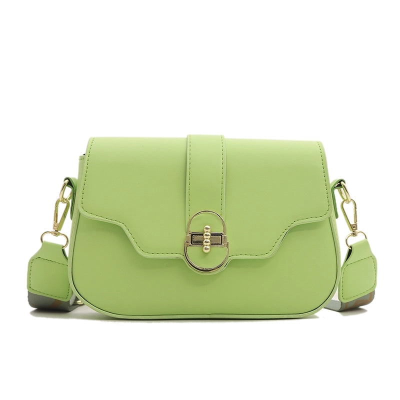 Women's Medium Pu Leather Solid Color Vintage Style Classic Style Lock Clasp Crossbody Bag