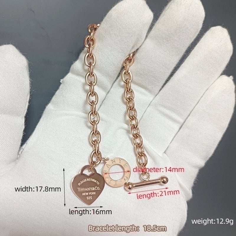 Minimalist Commute Heart Shape Titanium Steel Bracelets