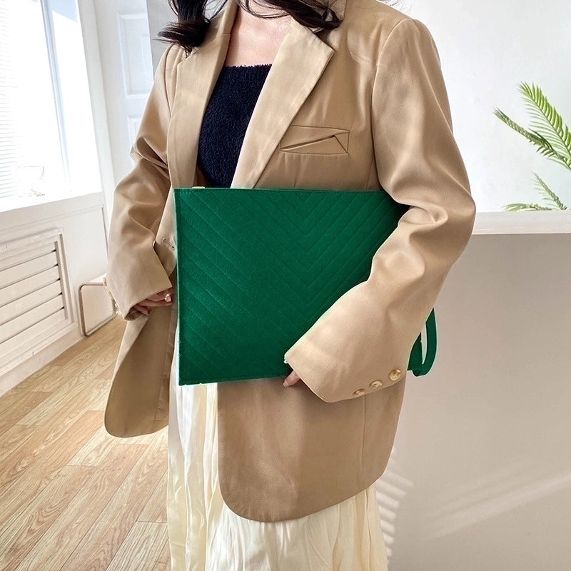 Black Khaki Green Nylon Plaid Square Evening Bags