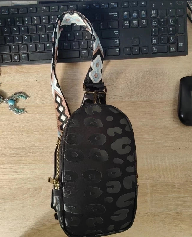 Women's Fashion Color Block Plaid Pu Leather Waist Bags