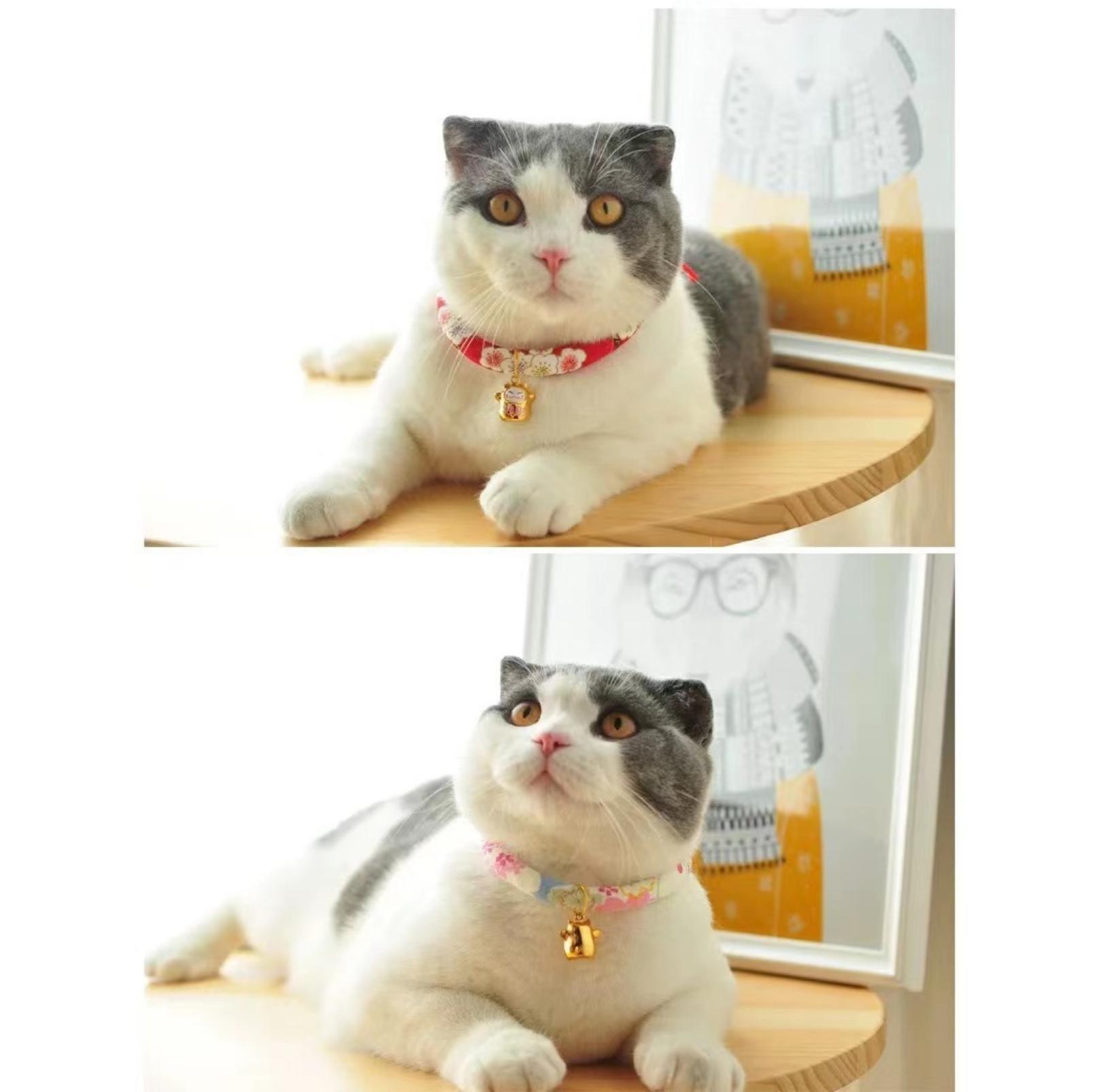 Waves And Flowers Japanese Style Pet Collar