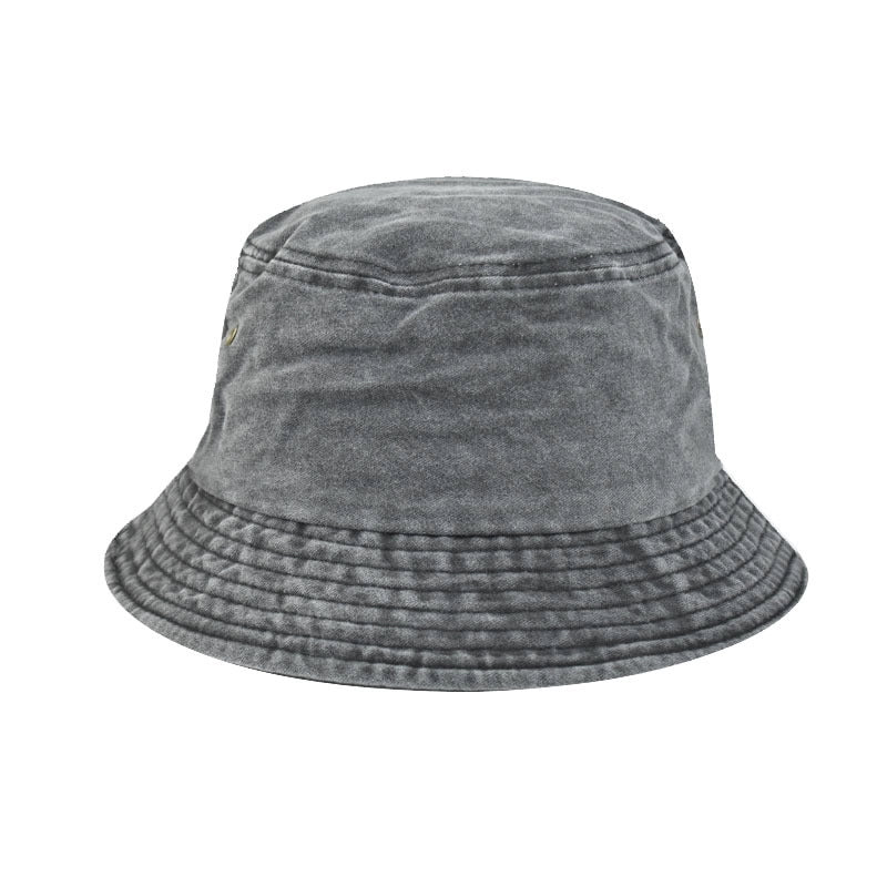 Unisex Minimalist Solid Color Wide Eaves Bucket Hat