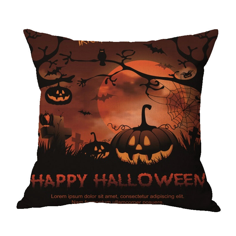 Halloween Punk Skull Linen Pillow Cases Couch & Sofa Decor